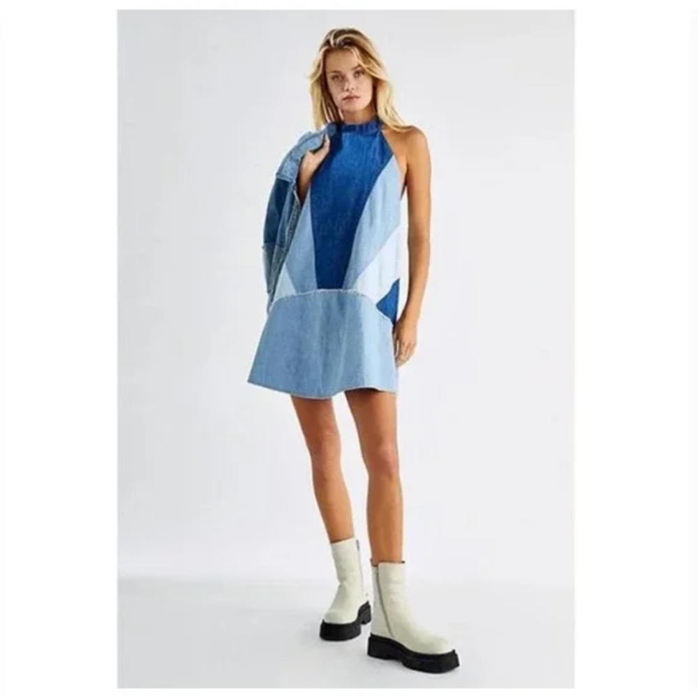 Free people rising sun denim dress